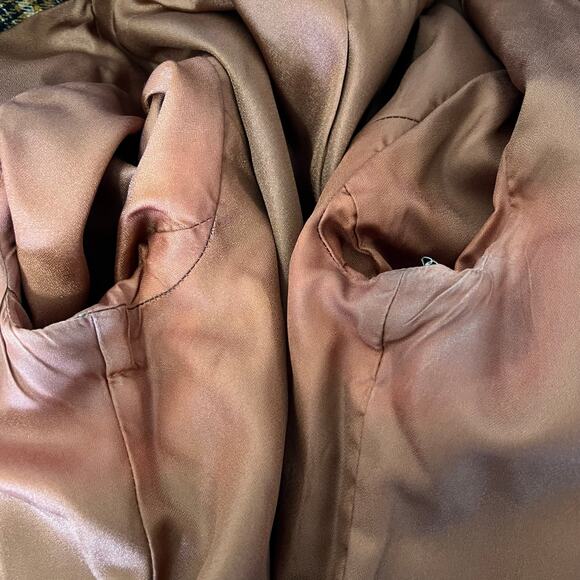 Pendleton Two Button Blazer Vintage Virgin Wool Brown Plaid Size 14 - Picture 6 of 7